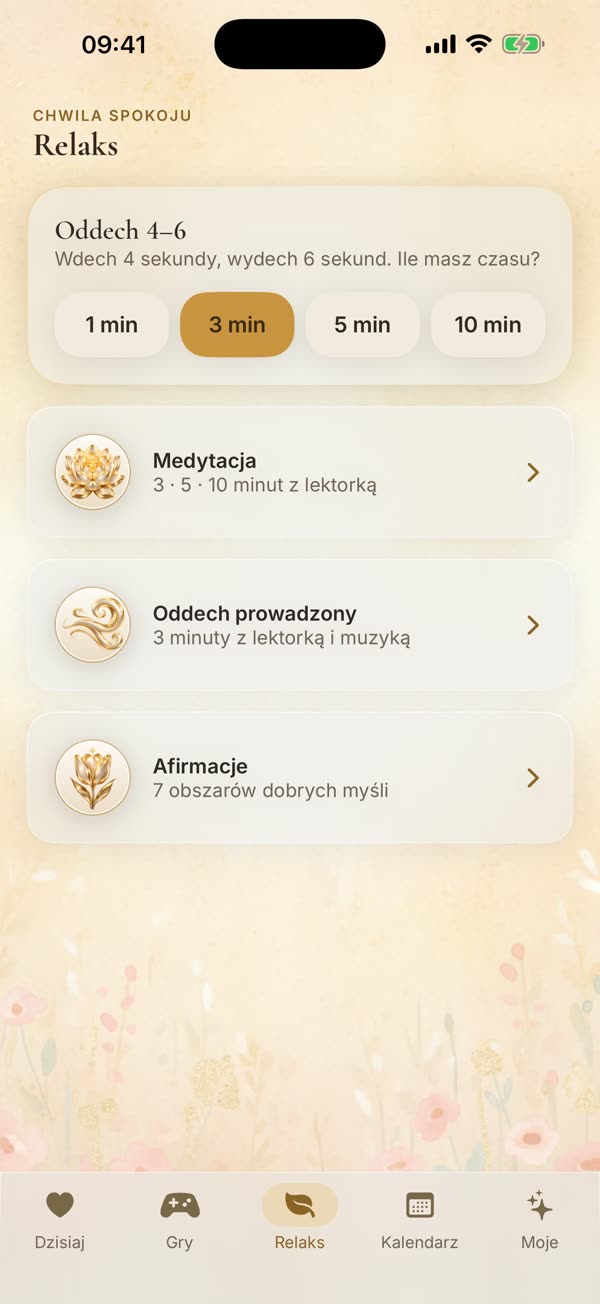 Relaks: oddech, medytacja i afirmacje